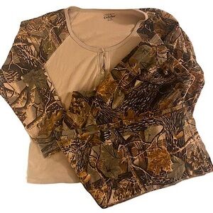 Cabela's Camouflage Pajama Set - Brown and Tan, Size XL